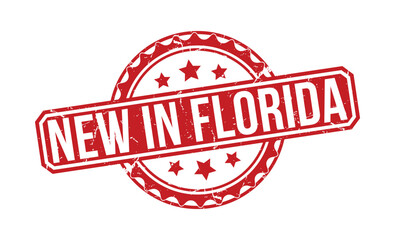 new in Florida stamp red rubber stamp on white background. new in Florida stamp sign.