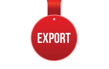 Export red vector banner illustration isolated on white background