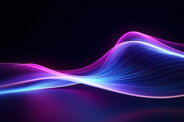 Fototapeta premium abstract futuristic background with pink blue glowing neon moving high speed wave lines and bokeh lights. Data transfer concept Fantastic wallpaper