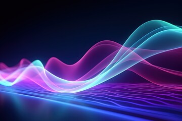 Fototapeta premium abstract futuristic background with pink blue glowing neon moving high speed wave lines and bokeh lights. Data transfer concept Fantastic wallpaper