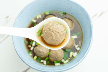 A bowl of Chaoshan beef balls