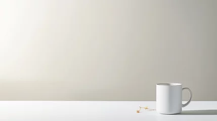 Fotobehang porcelain white tea drink minimalist illustration cup pot, elegant culture, food english porcelain white tea drink minimalist © vectorwin