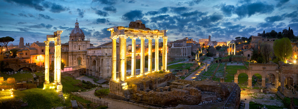 Roman Forum at dusk