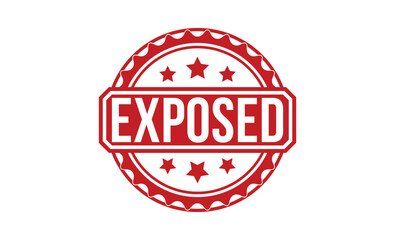 Exposed Red Rubber Stamp vector design.