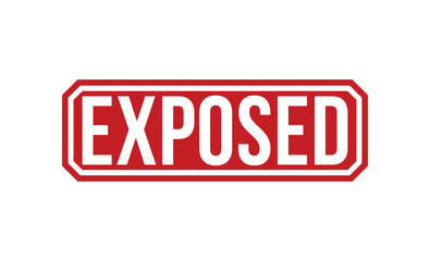 Exposed stamp red rubber stamp on white background. Exposed stamp sign. Exposed stamp.