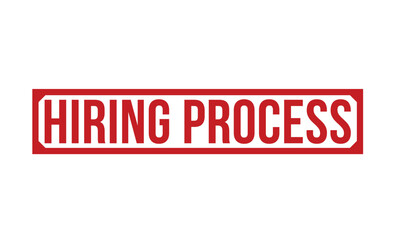 Hiring Process Red Rubber Stamp vector design.