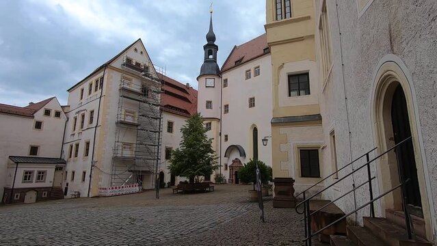 Colditz castle  walking towards the main court