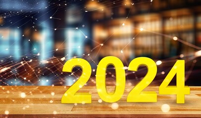 happy 2024 background for new year concept