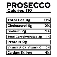 Prosecco Nutrition Facts SVG