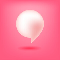 chat bubble 3d soft pink design illustration