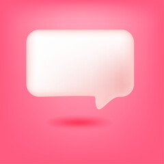 chat bubble 3d soft pink design illustration