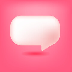 chat bubble 3d soft pink design illustration