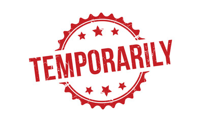 temporarily stamp red rubber stamp on white background. temporarily stamp sign. temporarily stamp.