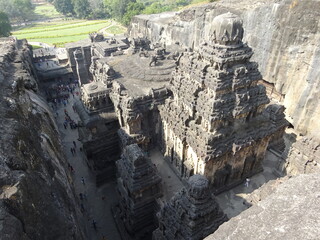 世界遺産のエローラ石窟寺院　カイラーサナータ寺院　インド　Kailasa Temple　कैलास मंदिर