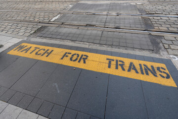 warning sign watch for trains
