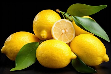 Fresh Lemon fruit with leaf