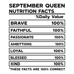 September Queen Nutrition Facts SVG