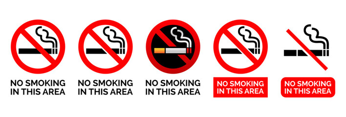 No smoking cigarette sign on white background. - obrazy, fototapety, plakaty