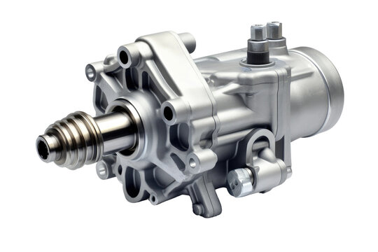 Precision Control: Unveiling the Core of Car Steering Pump Isolated on Transparent Background