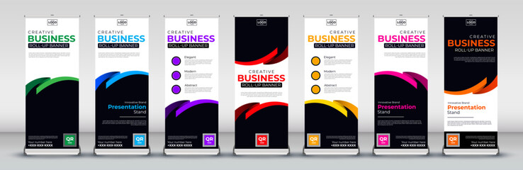 abstract business roll up Banner Design set for Street Business, events, presentations, meetings, annual events, exhibitions