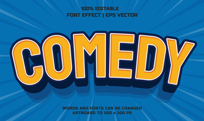 Comedy 3d editable vector text style effect