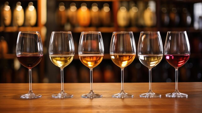 table beverage wine drink wine flight variety illustration glass bar, alcohol restaurant, closeup row table beverage wine drink wine flight variety