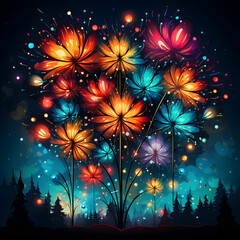fireworks in the night