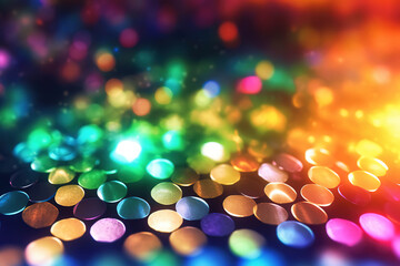 Vibrant Rainbow Bokeh Lights on a Blurred Background
