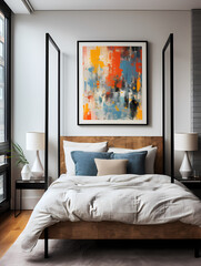 Décoration intérieure de chambre à coucher avec cadre photo