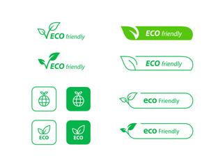 Eco Friendly icon set. bio, eco, organic symbol. editable stroke vector illustration