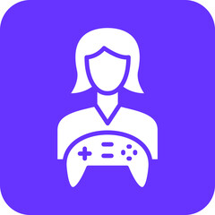 Vector Design Game Designer Female Icon Style