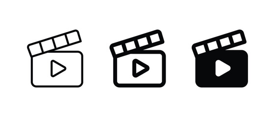 Movie icon set vector,  outline icon vector for web and mobile apps