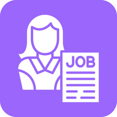 Vector Design Applicant Female Icon Style