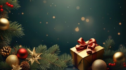 Merry Christmas and a Happy New Year design template. Generative Ai.