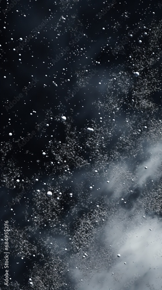Poster snow on a dark backdrop. generative ai.