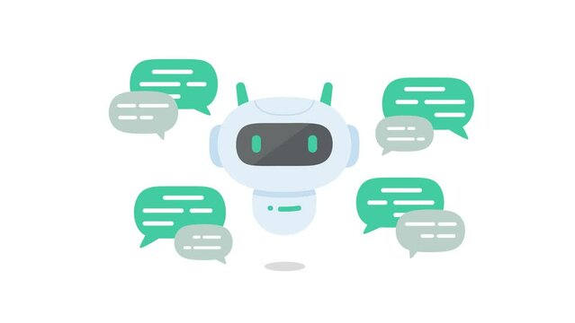 Robot answers chat. A robot that helps answer many customer questions Powerful intelligent technology