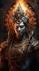 Religious notion of God Brahma. Generative Ai. - obrazy, fototapety, plakaty