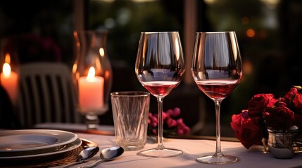 two glass wine drink romantic candlelit dinner illustration love celebration, romance candle, dating girlfriend two glass wine drink romantic candlelit dinner