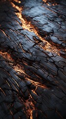 Burnt wood with a rough textured uneven surface. Generative Ai.