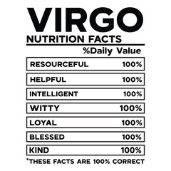 Virgo Nutrition Facts SVG