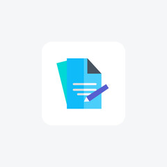 Edit Document flat color icon, pixel perfect icon