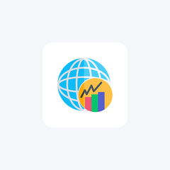 Global Economy flat color icon, pixel perfect icon