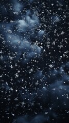 Obraz premium Snow on a dark backdrop. Generative Ai.