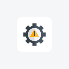 Error Gear flat color icon, pixel perfect icon