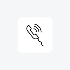 Obraz premium Landline, Telephone, Wired phone line icon, outline icon, pixel perfect icon