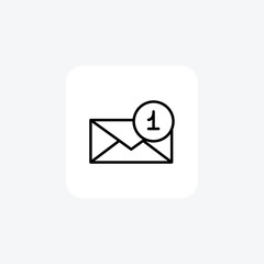 Inbox, email, messages, communication, notifications, unread line icon, outline icon, pixel perfect icon