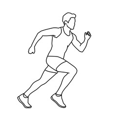 Fototapeta na wymiar man running, person people simple vector illustration, outline style, silhouette