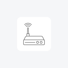 Router, Networking device thin line icon, grey outline icon, pixel perfect icon