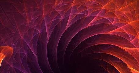 3D manual rendering abstract fractal electromagnetic background 