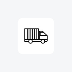 Shipping Truck, Delivery Vehicle, Cargo Transport line icon, outline icon, pixel perfect icon